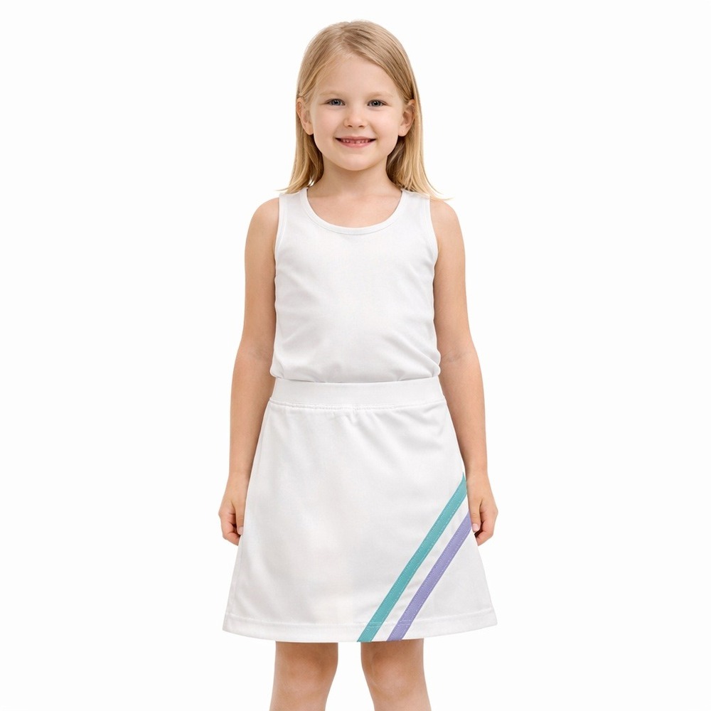 Li Mi Little Miss Tennis White Chevron Tennis Skort Girls Size 5/6 Athletic‎